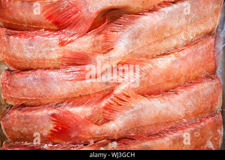 Full frame shot of freshly caught red fishes Stock Photo