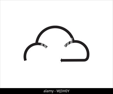 Cloud Download Data Storage Icon Vector Stock Vector