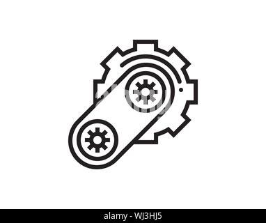 gear icon vector, flat design best vector icon - Vector Stock Vector