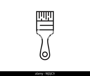 Paint brush line icon, outline vector sign, linear style pictogram isolated on white. Symbol, logo illustration. Stock Vector