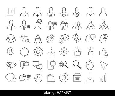 Seo line icons. Increase sales, Business strategy and Search optimization. Analytics linear icon set. Vector - Vector Stock Vector