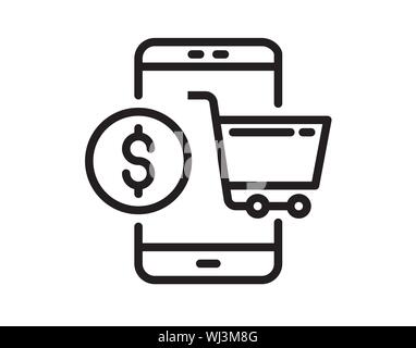 Mobile shopping icon vector image Stock Vector