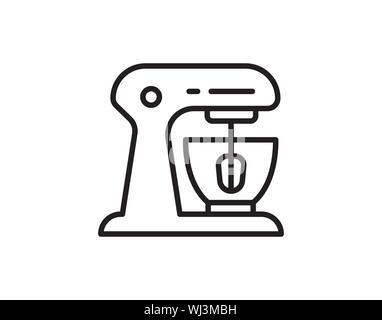Kitchen mixer linear icon. - Vector Stock Vector