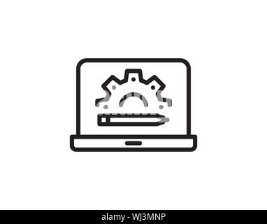 Laptop setting icon illustration isolated vector sign symbol - Vector Stock Vector