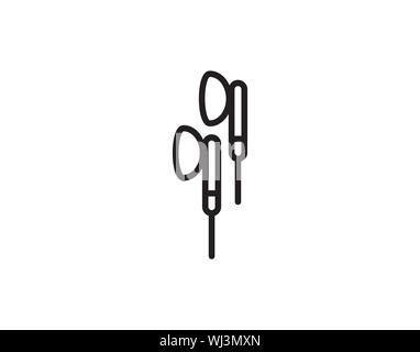 Ear buds icon outline style vector image Stock Vector