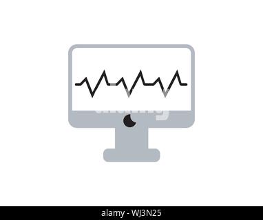 Cardiogram Monitor Medical Display Icon Vector Stock Vector