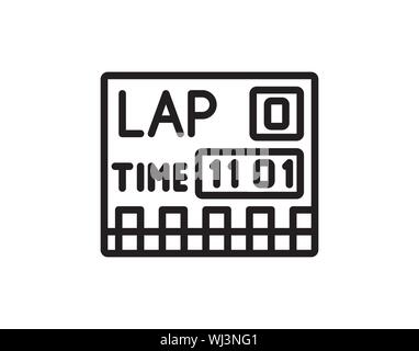 Lap Time Stopwatch Digital Timer Icon Vector Stock Vector