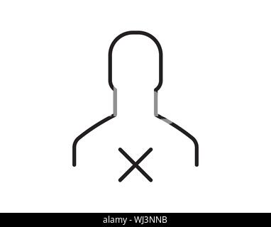 Erase User Icon - Vector Stock Vector