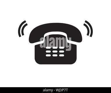 Old Telephone Ringing Call Alert Icon Vector Stock Vector