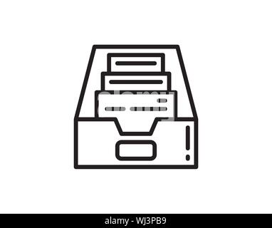 File cabinet thin line icon vector image Stock Vector