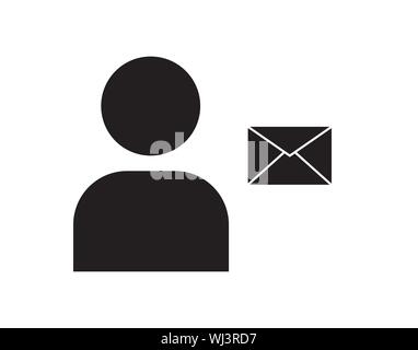 User mail icon flat vector image Stock Vector