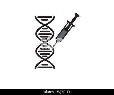 DNA icon, DNA icon vector, in trendy flat style isolated on white background. DNA icon image, DNA icon illustration - Vector Stock Vector