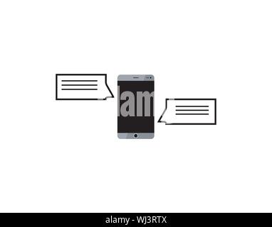 Smartphone Chat Messaging Communication Icon Vector Stock Vector