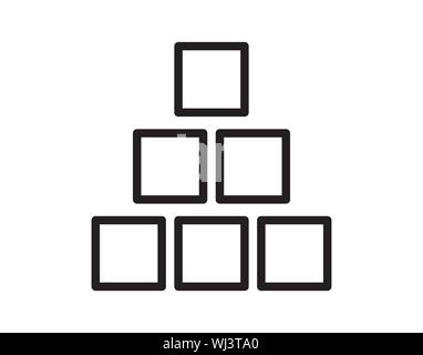 Business and commerce icons - organization diagram (Outline Style) - Vector Stock Vector