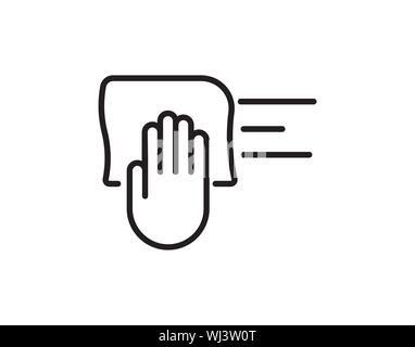 Cleaning service. Flat vector icon with hand in rubber glove - Vector Stock Vector