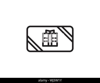 Gift card line icon, outline vector sign, linear style pictogram isolated on white. Symbol, logo illustration. Stock Vector