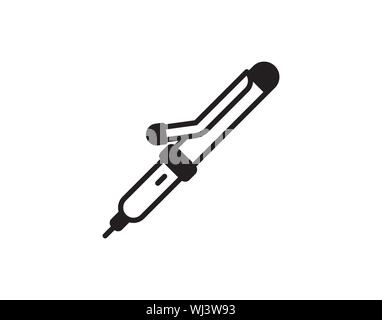 Hair curlers iron line icon. linear style sign for mobile concept and web design. Electric hair curler outline vector icon. Symbol, logo illustration. Stock Vector