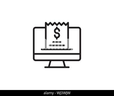 Online Receipt Vector Icon Stock Vector