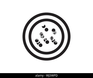 Petri Dish Bacteria Laboratory Icon Vector Stock Vector