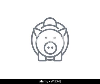 Piggy Bank Savings Money Finance Icon Vector Stock Vector