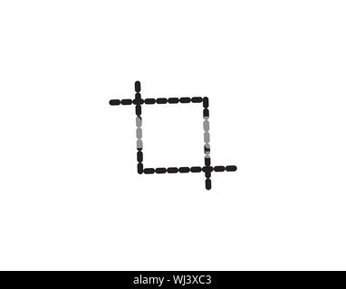 Dotted Selection Crop Frame Icon Vector Illustration Stock Vector