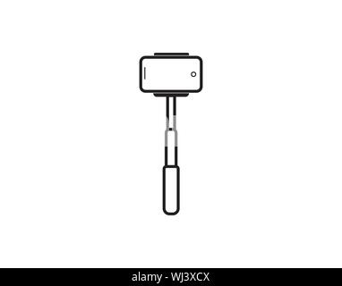 Selfie Stick Monopod Camera Icon Vector Illustration Stock Vector