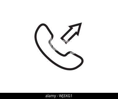 Outgoing Phone Call Communication Line Icon Vector Stock Vector