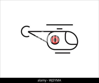 Medical Rescue Helicopter Emergency Icon Vector Stock Vector