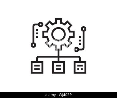 Hierarchical structure gear vector icon. filled flat sign for mobile concept and web design. simple solid icon. Symbol, logo illustration. Pixel perfe Stock Vector