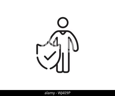 User Security Shield With Check Mark Icon Vector Stock Vector