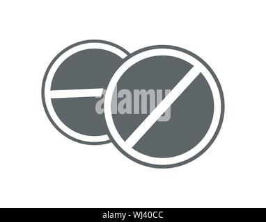 Prohibited Pills Icon No Medication Symbol Vector Illustration Stock Vector