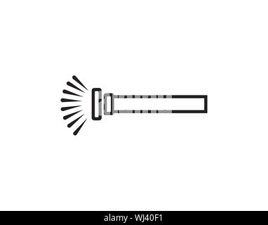 Flashlight Beam Line Icon Vector Illustration Stock Vector