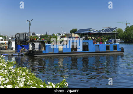 Berlin, boat, Germany, energy, river, river, Fotovoltaik, houseboat, Photovoltaik, photovoltaisch, regenerative energy, regenerative energy, ship, shi Stock Photo