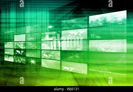 Internet Multimedia Sharing and Viewing as Concept Stock Photo