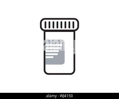 Medicine Bottle Flat Icon Pharmaceutical Vector Illustration Stock Vector
