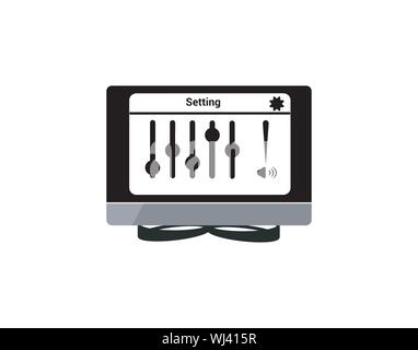 Desktop Setting icon. - Vector Stock Vector