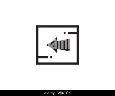 Arrow left flat icon vector image Stock Vector