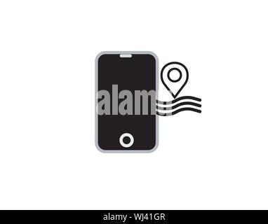 Mobile GPS Navigation Icon Vector Illustration Stock Vector