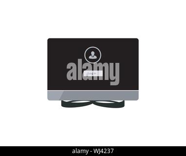 Desktop login icon - vector - Vector Stock Vector