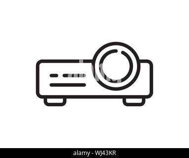 Presentation, movie, film, media projector vector illustration simple modern line icon, symbol, pictogram design - Vector Stock Vector