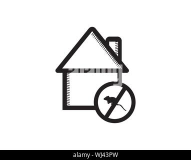 Pest Control House Line Icon No Insects Symbol Vector Stock Vector