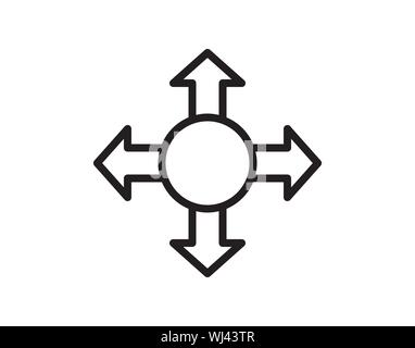 Move Icon Up Down Left Right, Arrows Icon Vector Illustration Eps10 - Vector Stock Vector