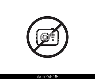 No Photography Icon Vector, Camera Prohibited Sign Illustration Stock Vector
