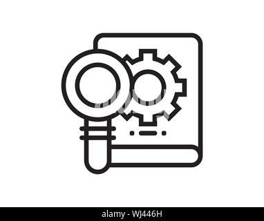 Document settings, file search vector icon - Vector Stock Vector