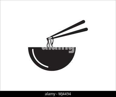 Noodles icon vector isolated on white background, logo concept of Noodles sign on transparent background, filled black symbol Stock Vector