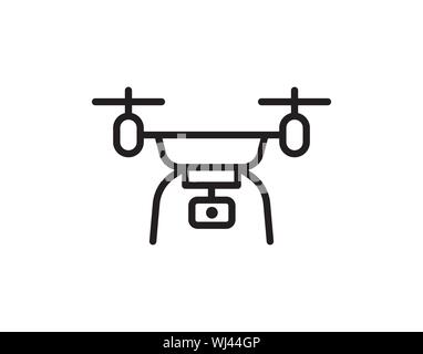 Drone Quadruplicate. Outline Icon. Vector Illustration - Vector Stock Vector