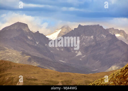 The Lauteraarhorn in the Bernese Alps viewed from the South on the Swiss-Italian border under heavy skies Stock Photo