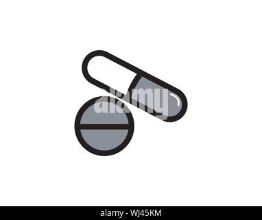 Pills icon on white background vector image Stock Vector