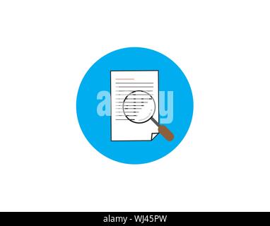 Search icon find zoom and search icon optical tool. Find search icon magnification and file searching icon. Search in file sign . Stock Vector