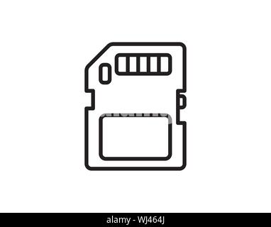 Data storage, memory card Isolated Vector Icon That can be easily edited in any size or modified. - Vector Stock Vector
